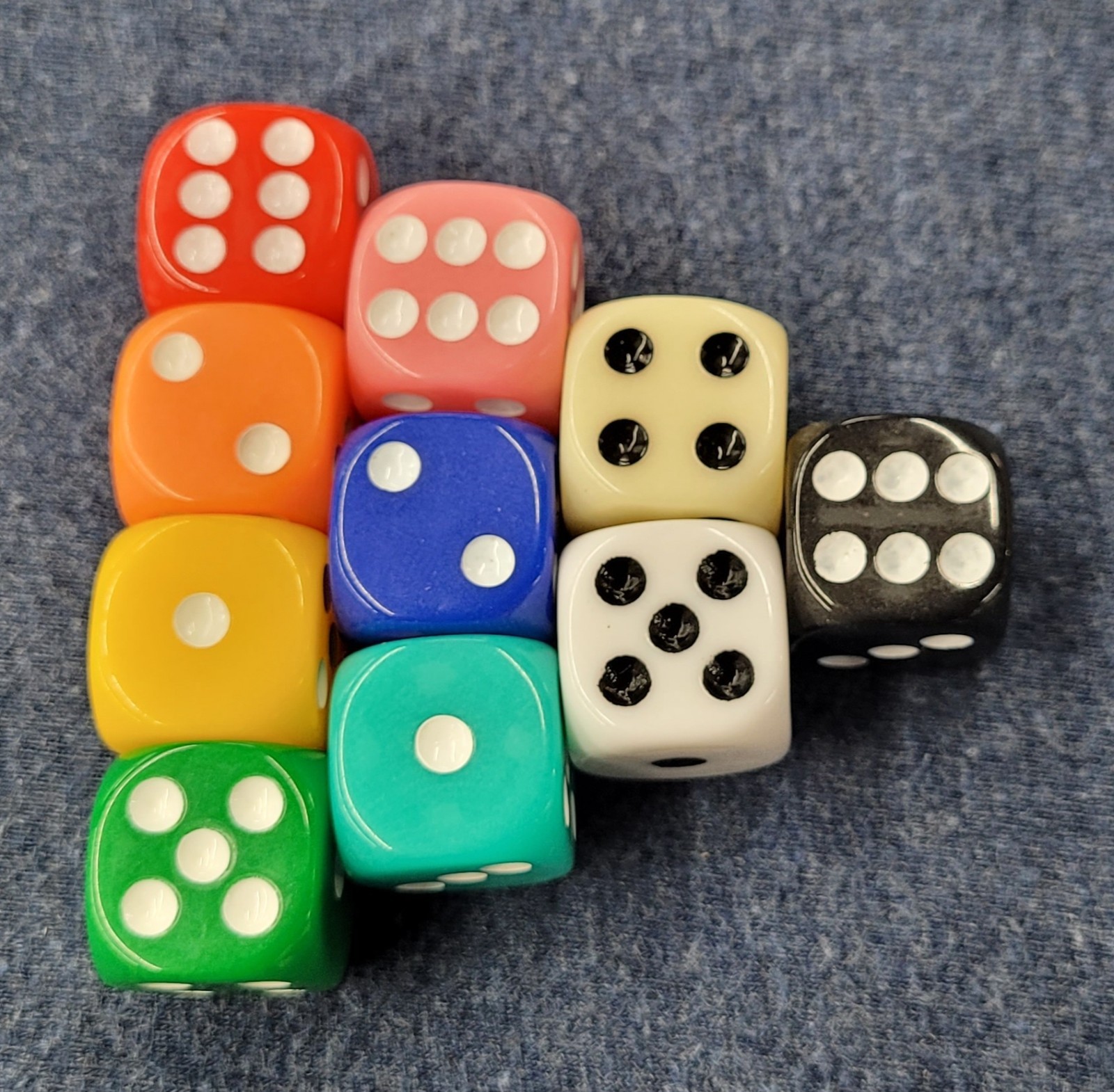 BULK DICE - 6-sided d6 - CHOOSE YOUR COLORS! - 16mm 10pack - Volume discount