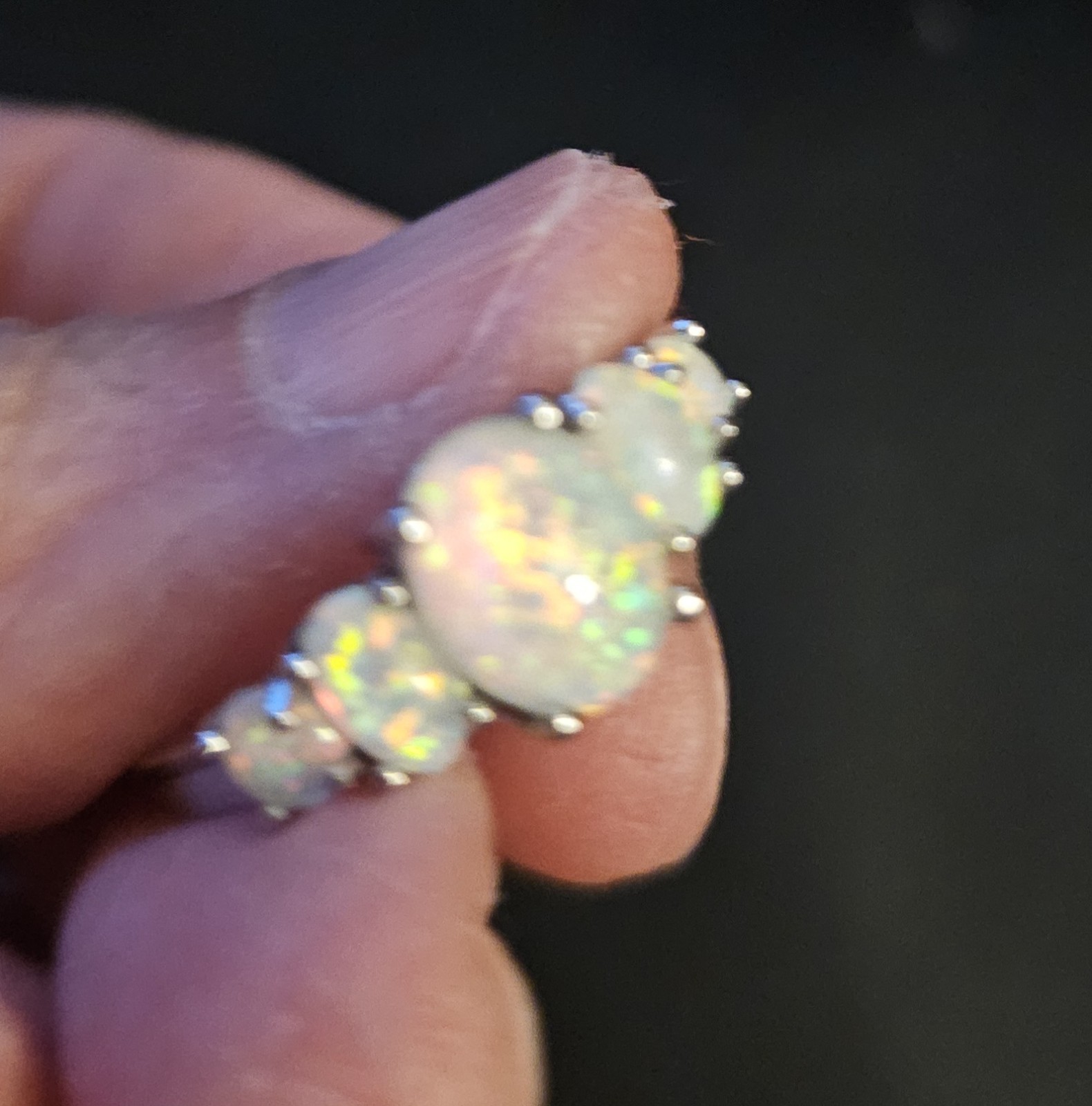 Elegant design Fire Opal Rings In Silver Ring Size 8, 9