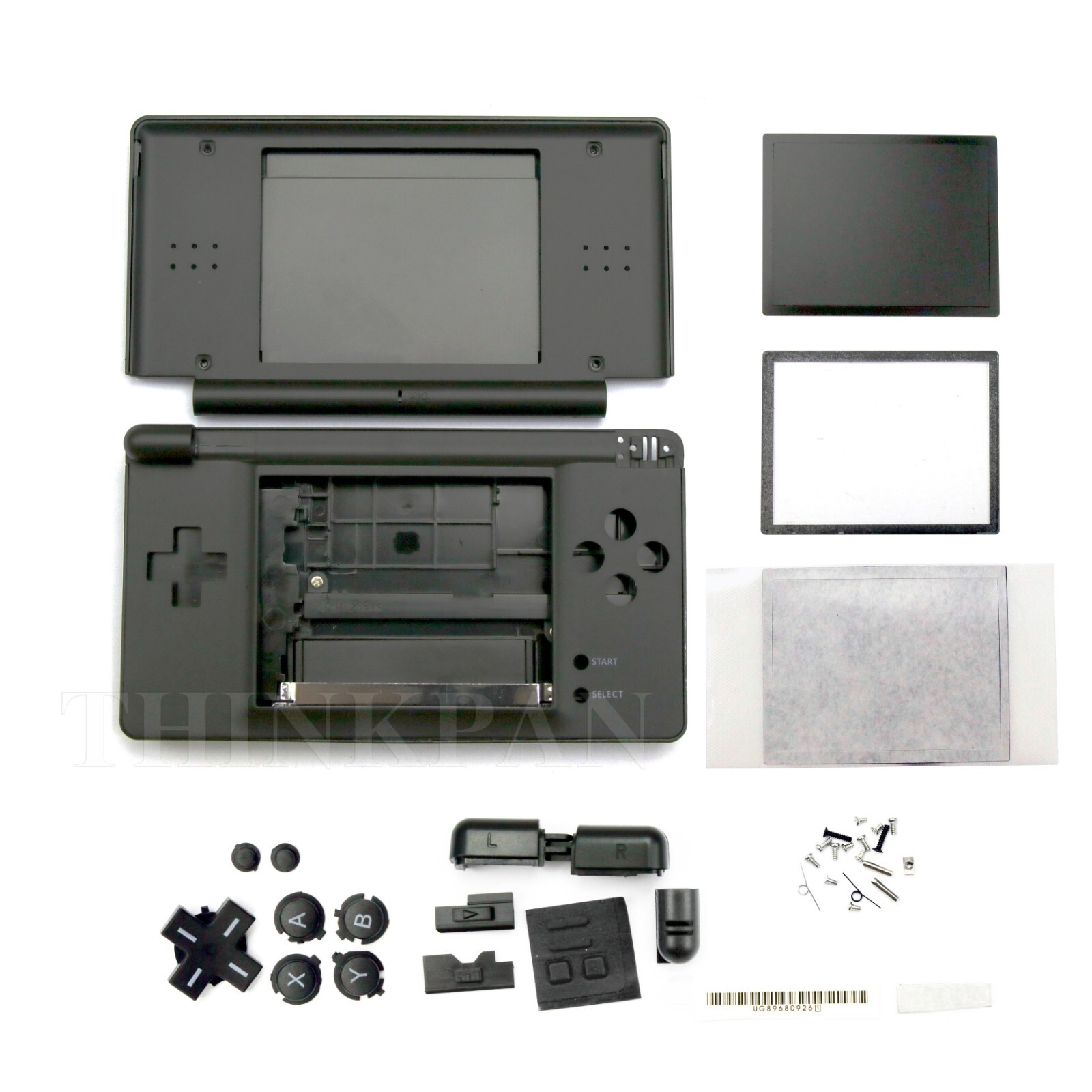 Full Replacement Housing Shell Screen Lens Black for Nintendo DS Lite NDSL