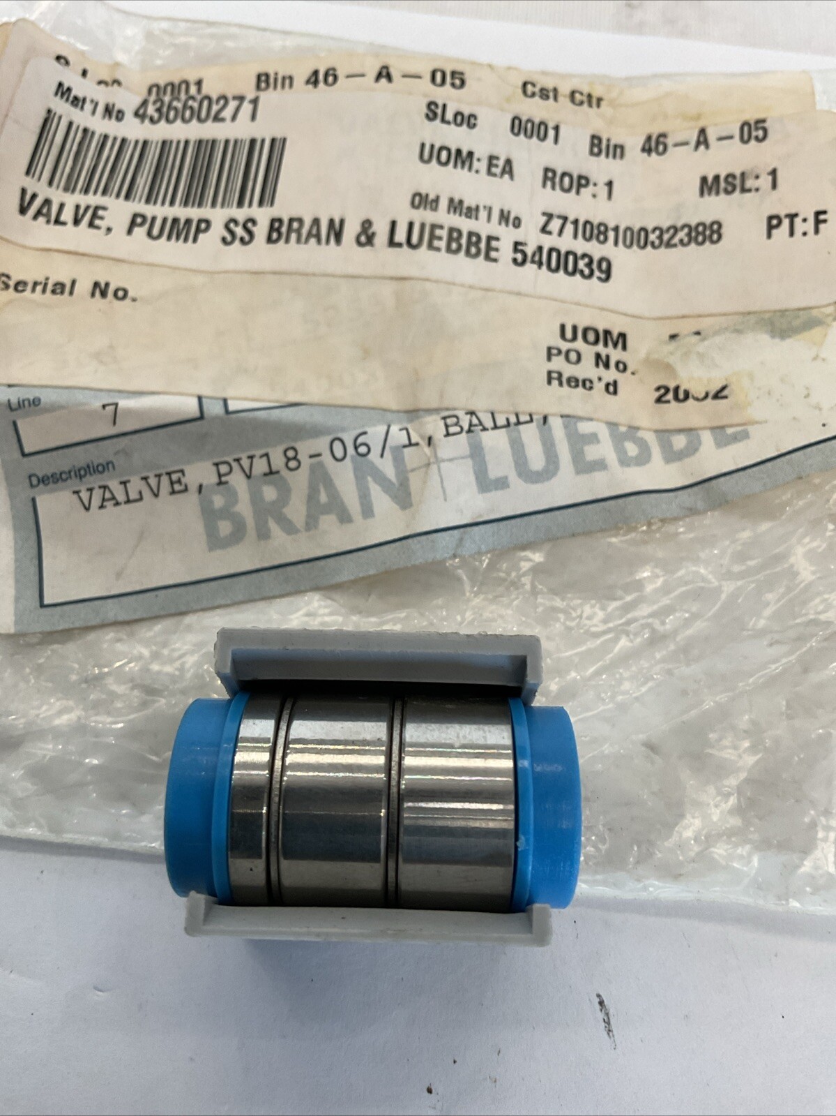 Bran & Luebbe - Part #5400439  - Valve - NEW