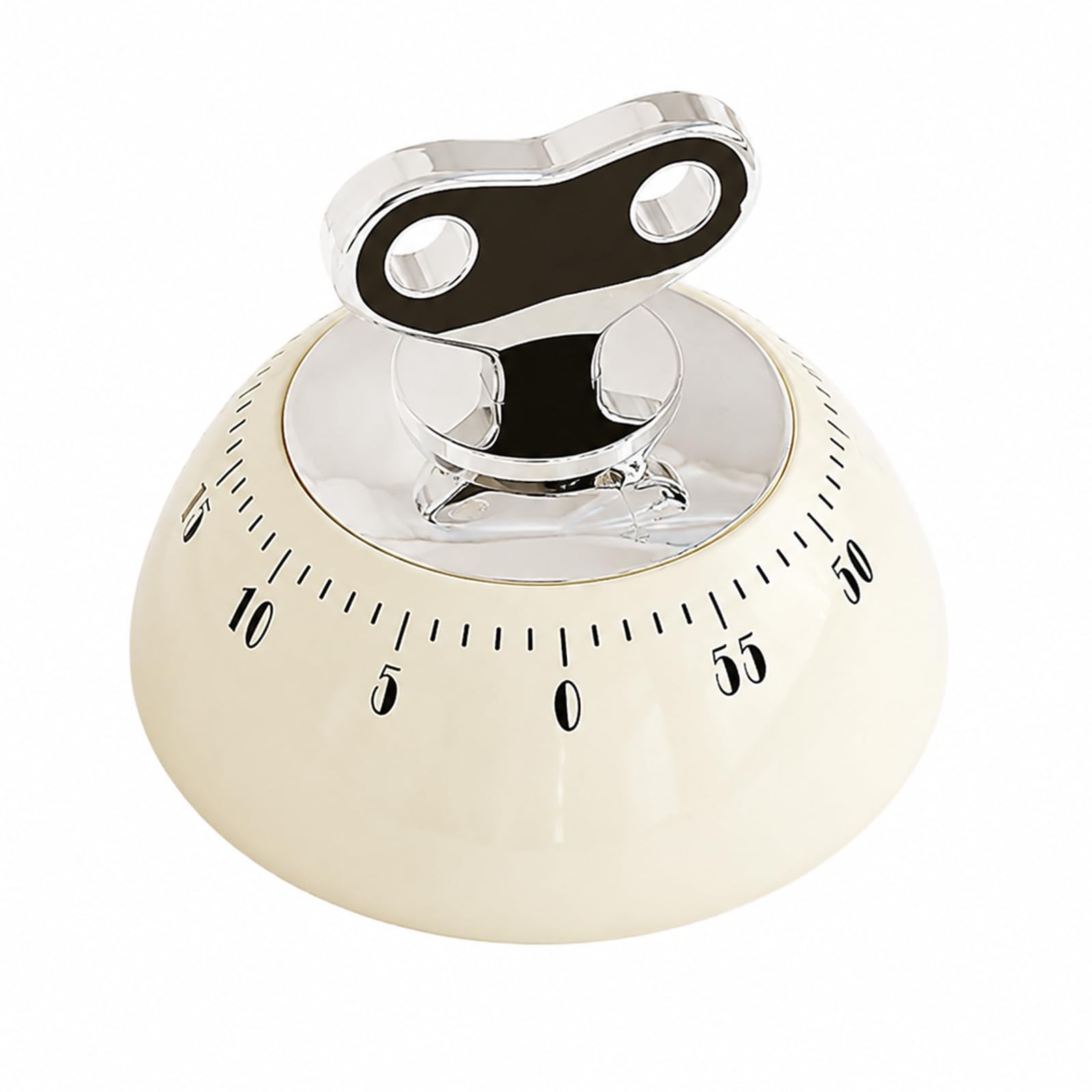 Mechanical Wind Up Kitchen Timers, Timer Up, White