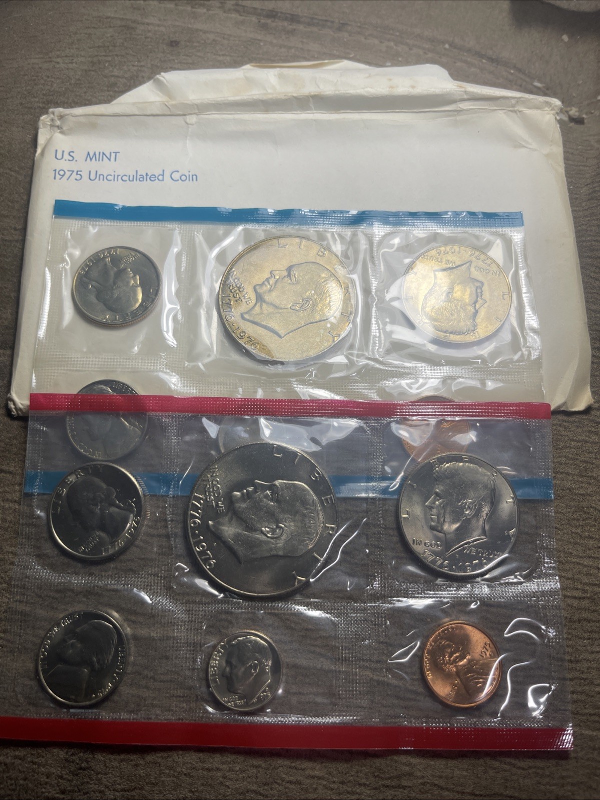 1975 Mint Set Original Envelope 12 Brilliant Uncirculated Coins