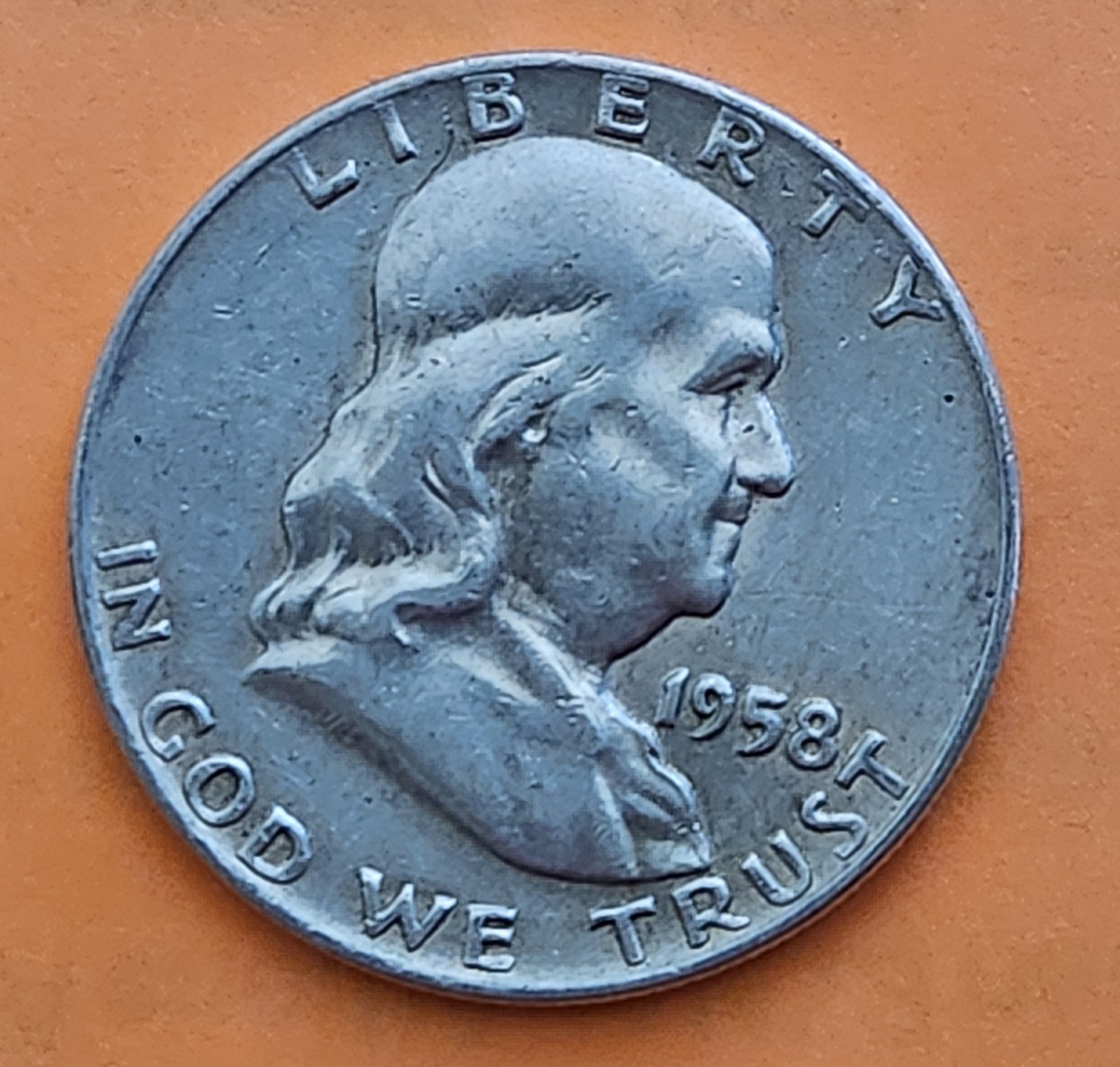 1958 D Ben Franklin Half Dollar