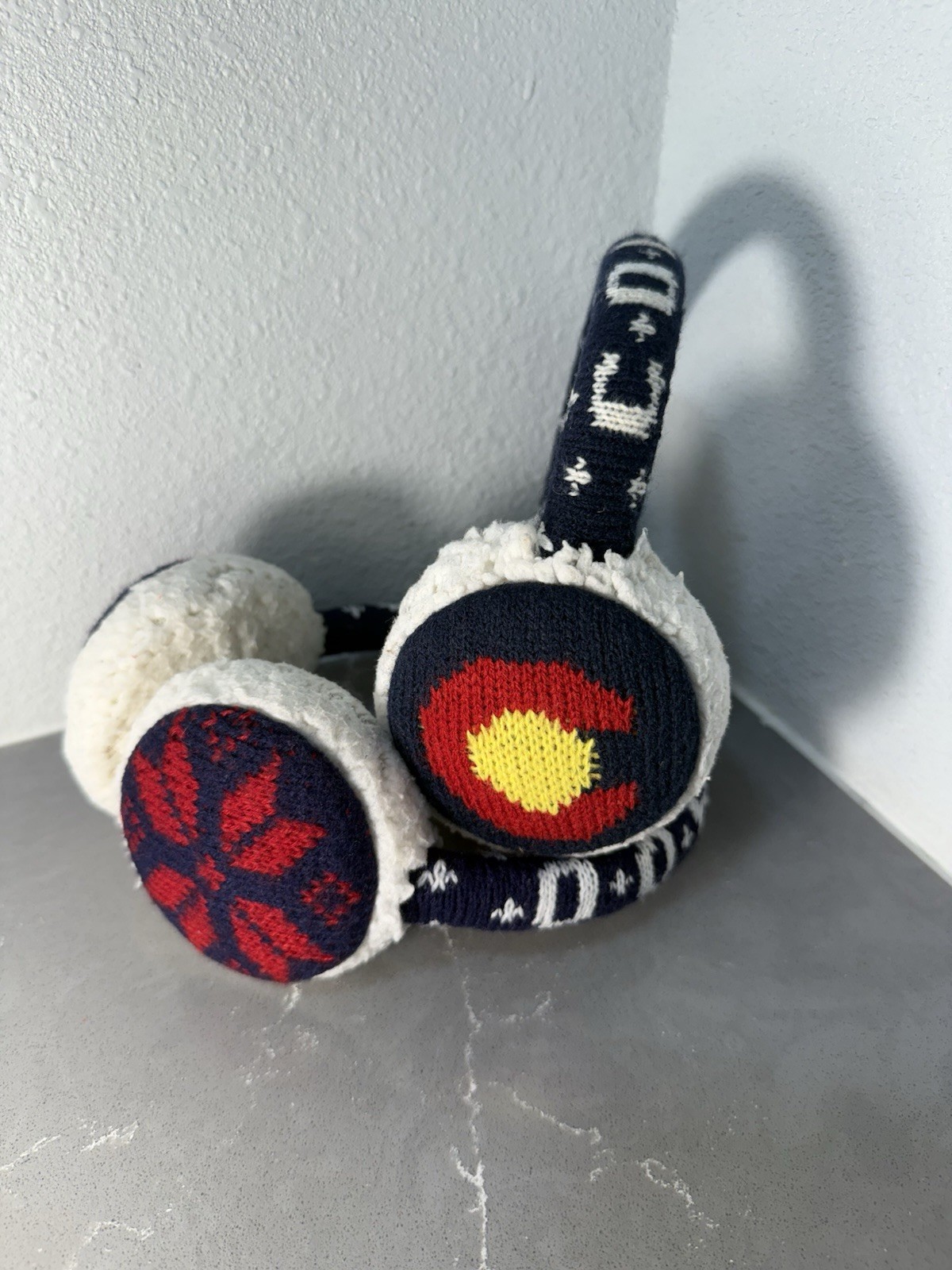 ROBIN RUTH Unisex Colorado State Ear Muffs 2 Pairs Red Blue White Winter Ski