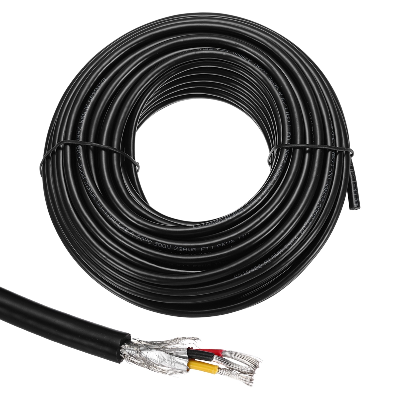 UL2464 Shielded Cable 22AWG 15.24m(50 Ft) 3 Conductor CNC Wire