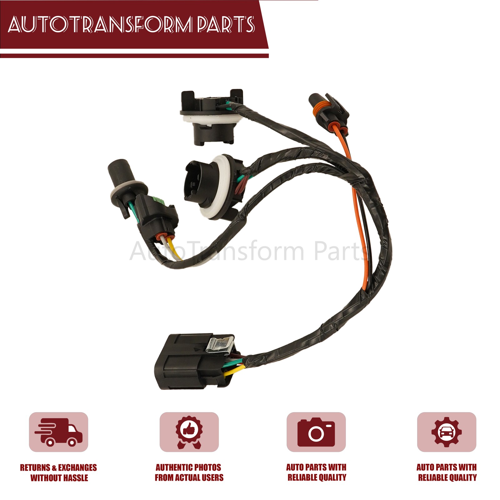 Headlamp Connector ABS Headlight Wiring Harness Fit 07-13 GMC Sierra 1500 2500HD