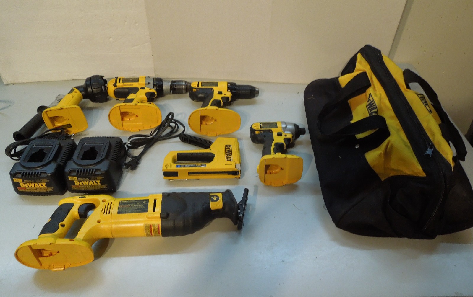 DeWalt 18V XRP Cordless Tool Lot DC987 DC725 DC825 DW938 DW9116 Bare Tools w/Bag