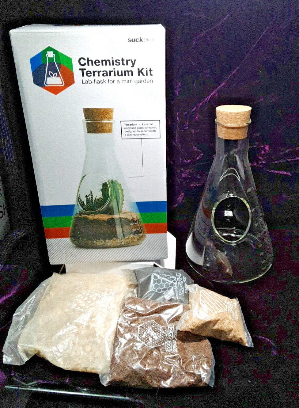 Terrarium Kit Chemistry Lab Flask SuckUK Just Add Plants NEW in Box