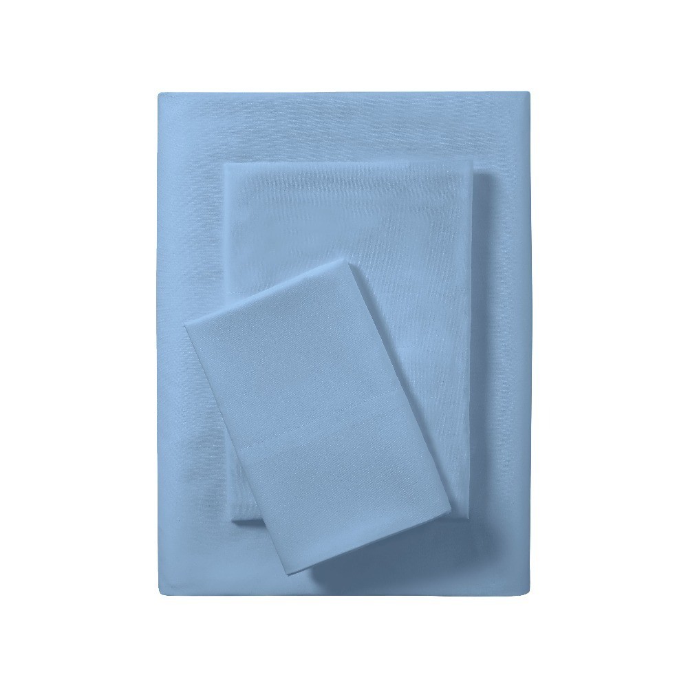 Microfiber 3 Piece Twin Sheet Set Light Blue Bedding