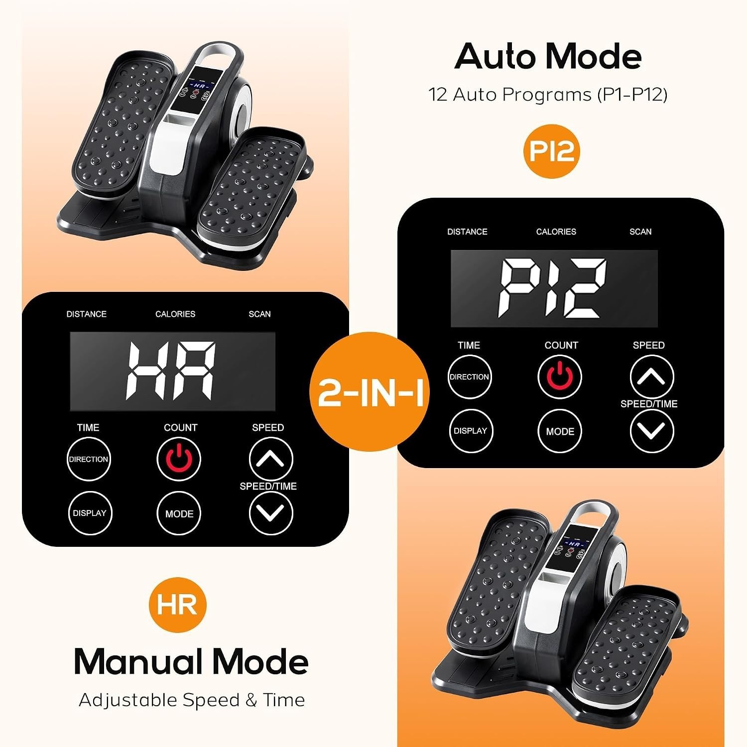 Under Desk Elliptical Machine with-Remote Control