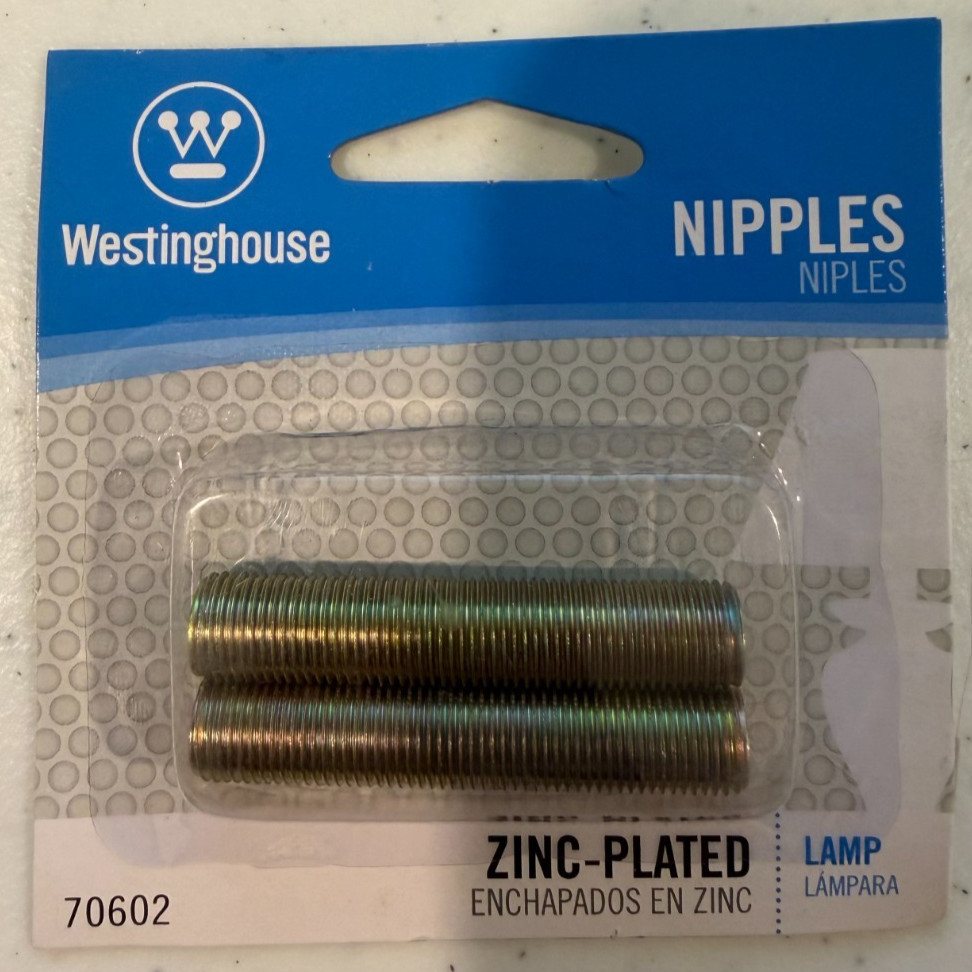 WESTINGHOUSE 70602  2" Zinc Plated Nipples New FREE SHIPPING