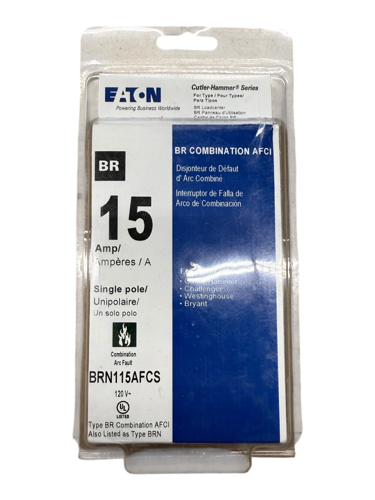 Eaton BRN115AFCS - 15 Amp - 1 Pole - BR Combination AFCI