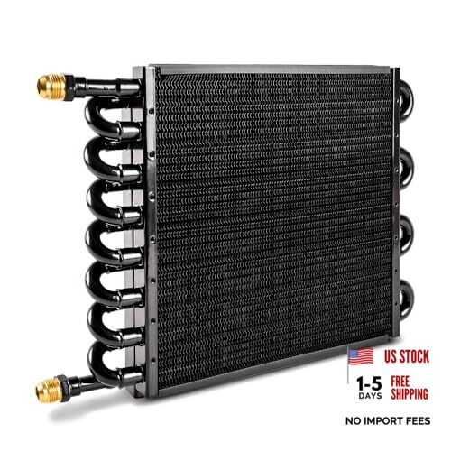 16 Pass Universal Transmission Oil Cooler - 1/2" Aluminium AN8 Tube Fin 16 Row