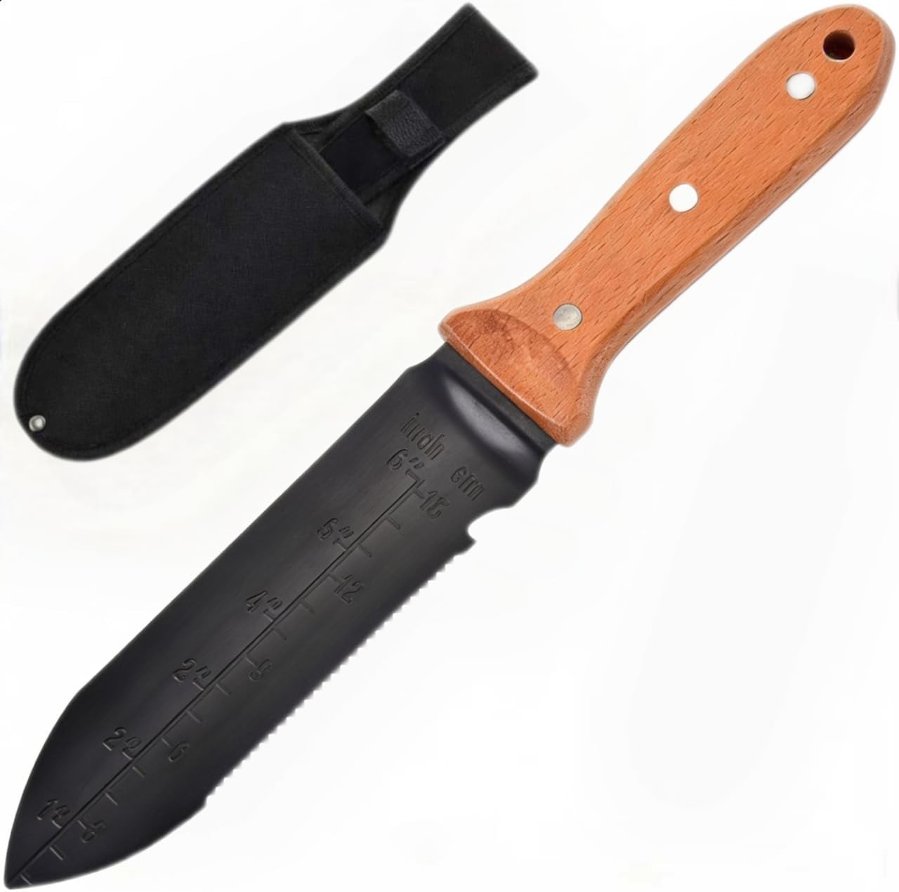 Hori Hori Garden Knife, 7" Stainless Steel Blade Heavy Duty Gardening Tool, Full