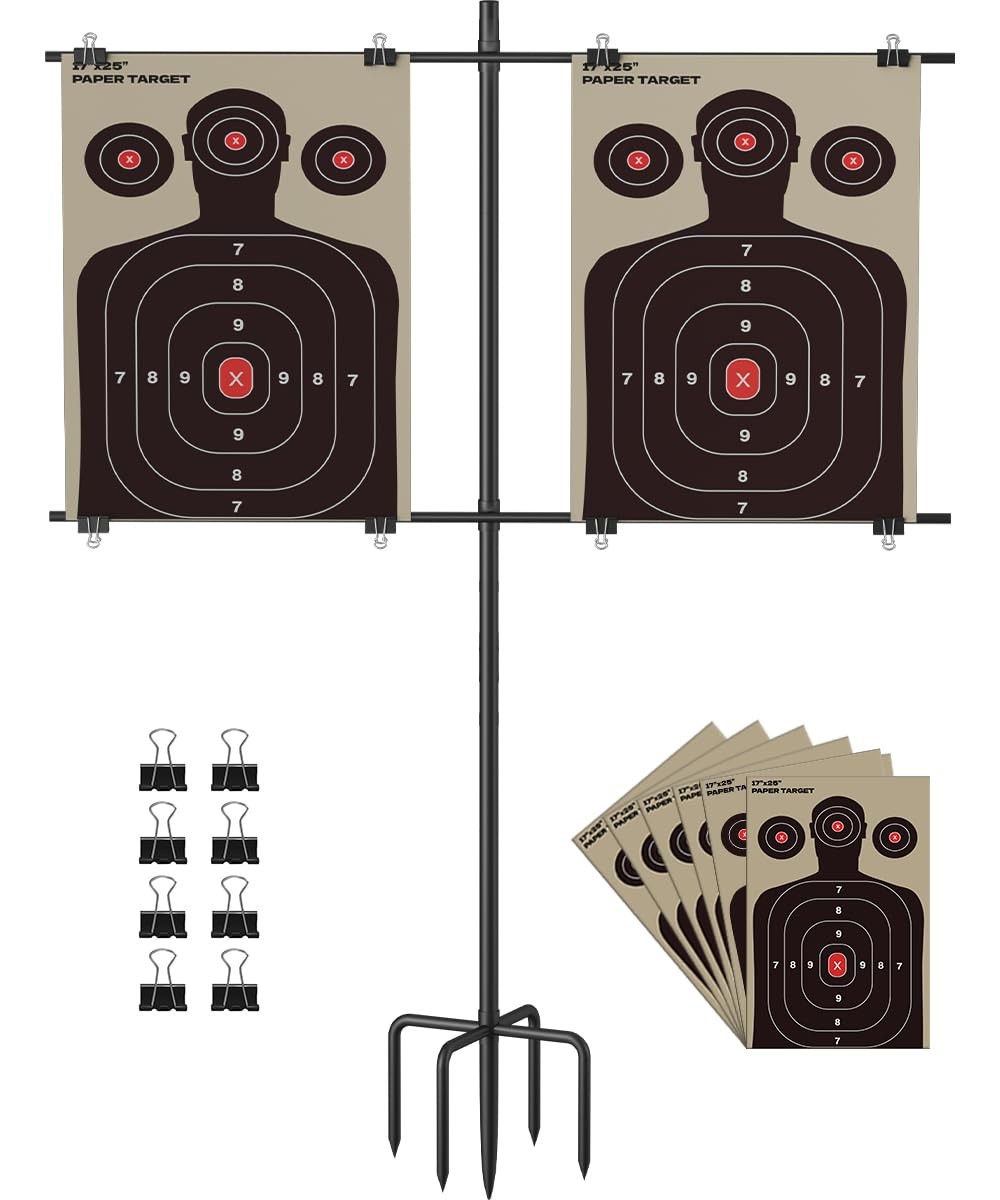 Ardier Adjustable Shooting Target Stand with 5-Prong Base, Medium, Black