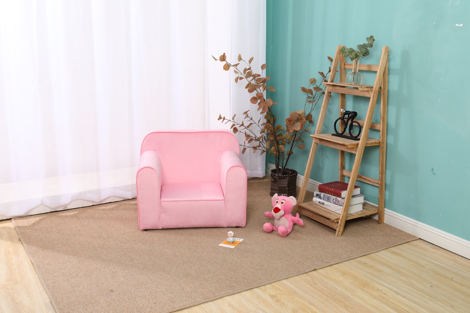 Kids Club Sofa, Toddler Couch with Arms for Childrens Playroom Nursery