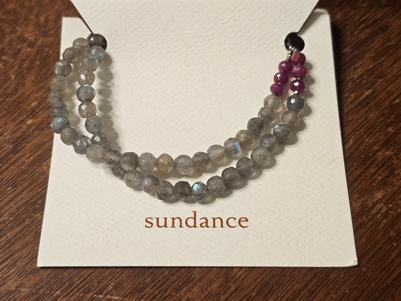 Sundance Catalog Peyote Bird Bracelet Labradorite Ruby Beaded Sterling Silver