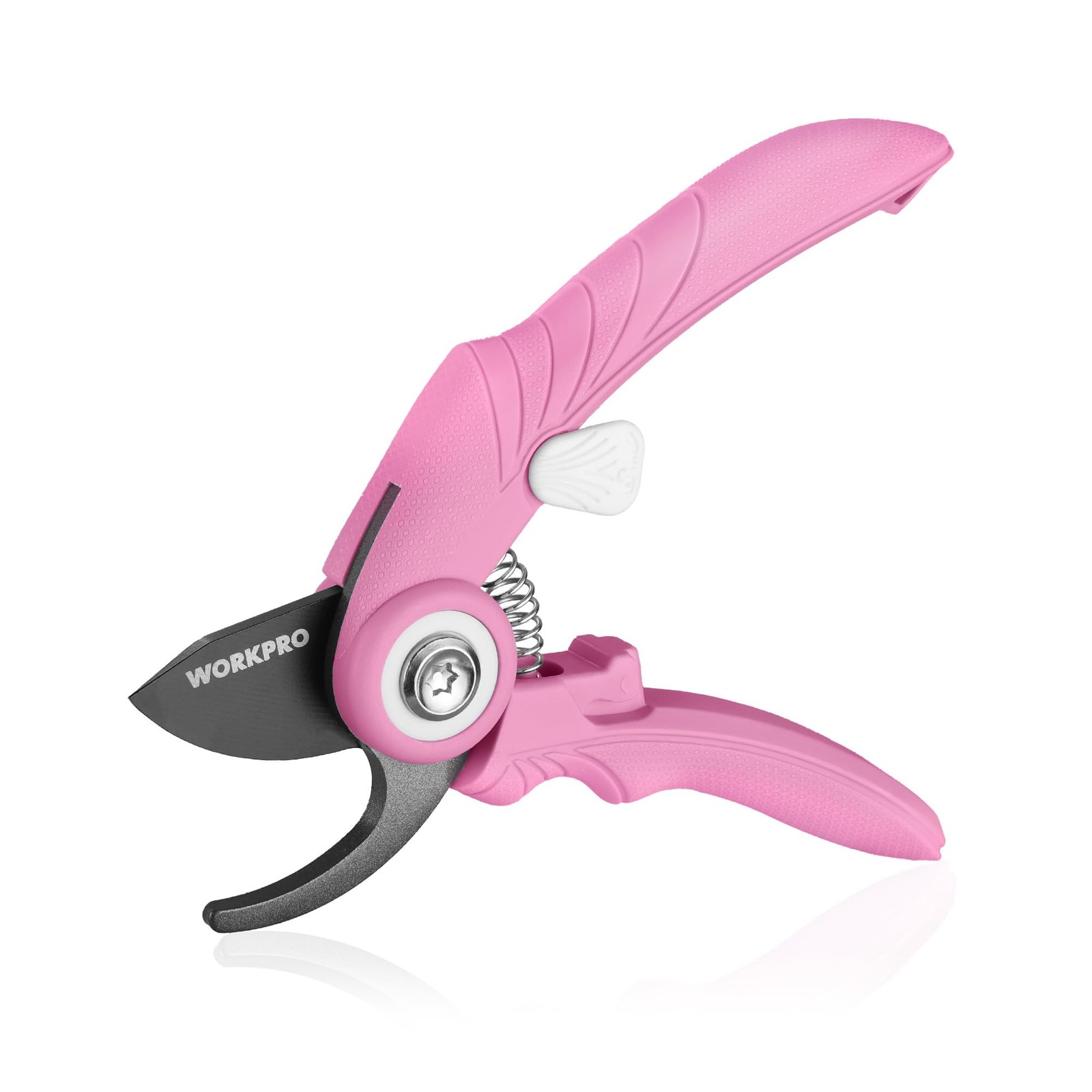 WORKPRO 6.9" Bypass Pruning Shears, Gardening Scissors with Sharp SK5 Pink