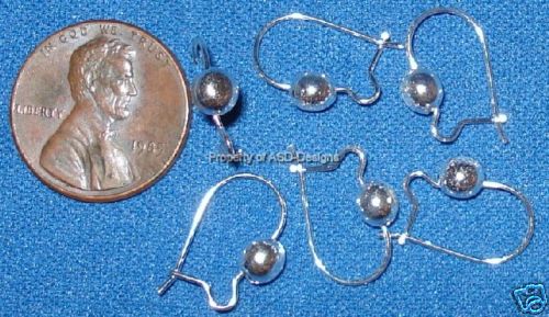 36pcs S/S Plate Earring Locking Earwires With Ball 5735