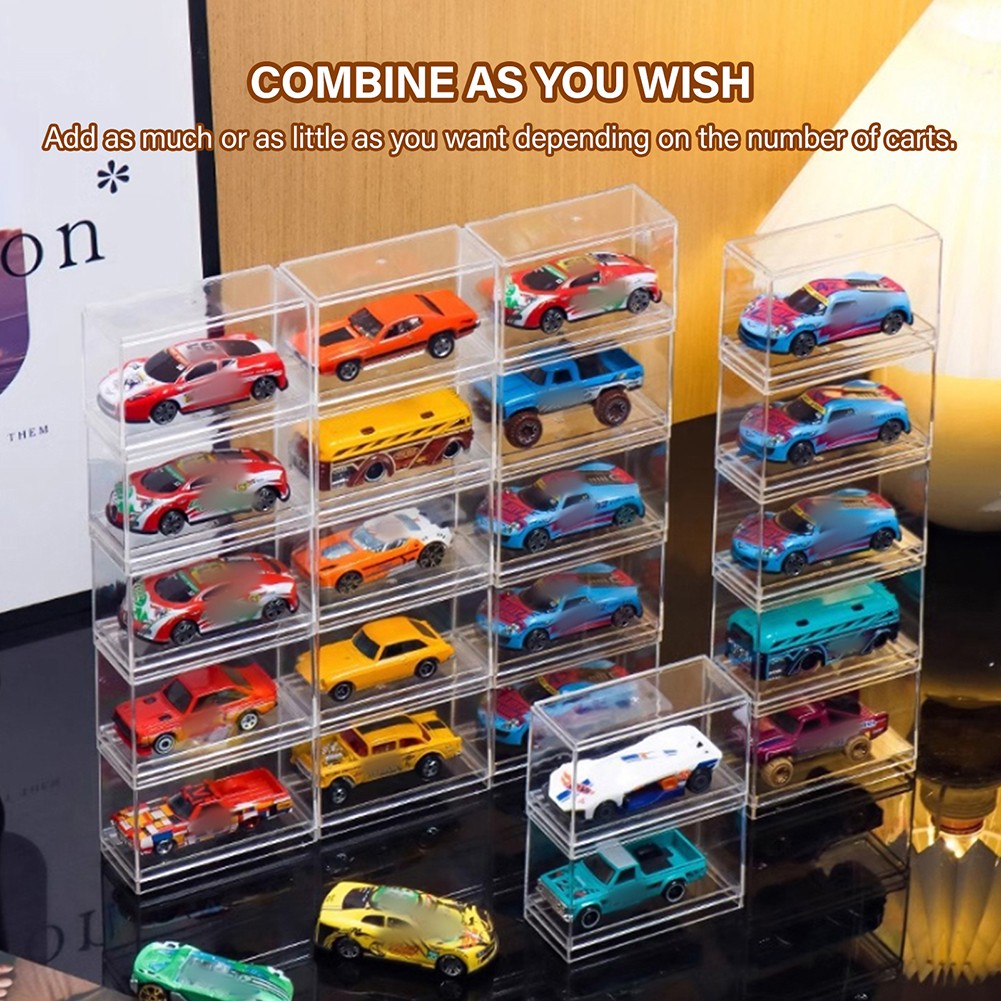 5PCS Toy Car Model Display Boxes 1/64 Scale, Model Car Display Case Protector