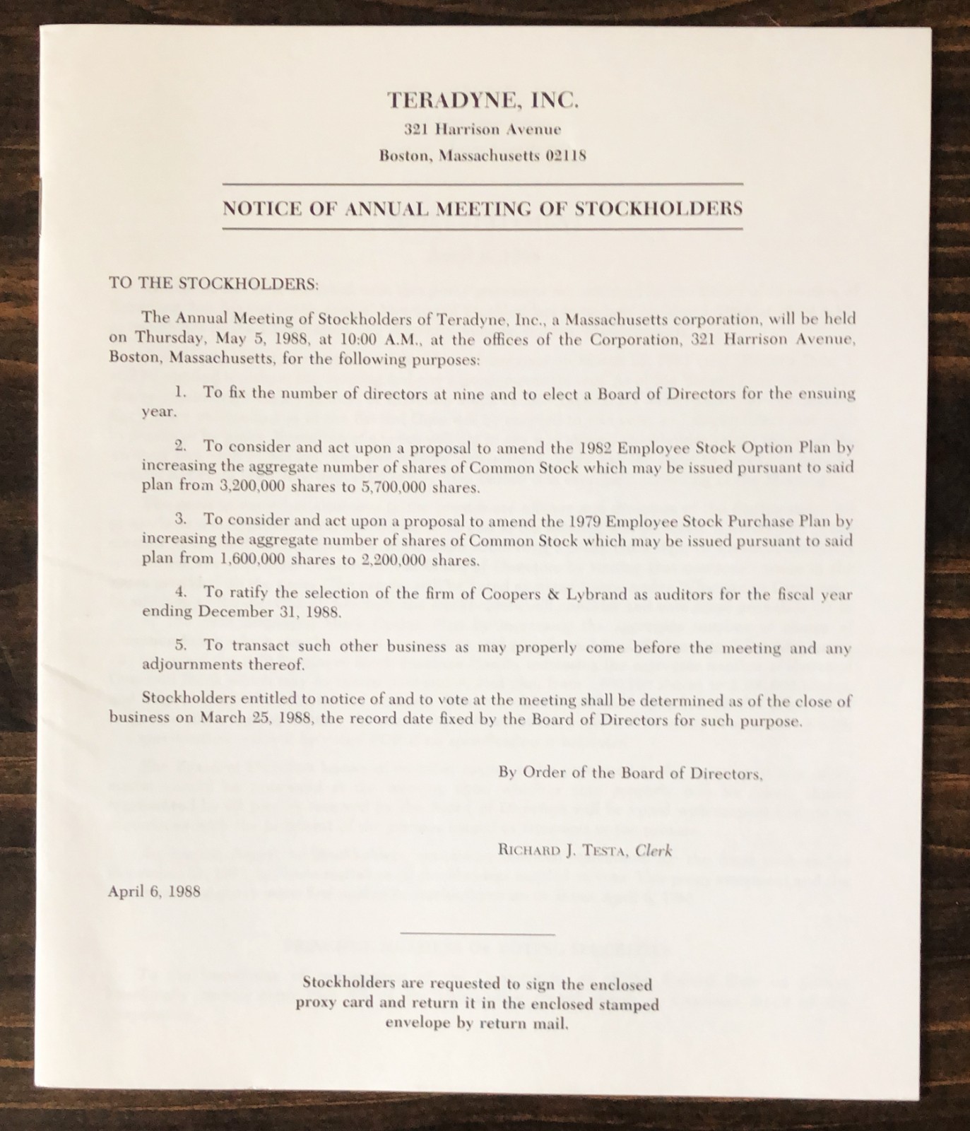 1987 Teradyne, Inc. Annual Report