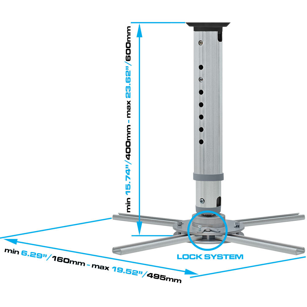 Extendable Projector Mount Adjustable Swivel Ceiling Bracket LCD DLP 22lb 44lb