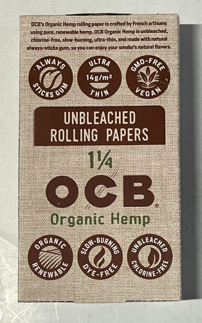 Full Box OCB Organic Single Wide Rolling Papers 24 Booklet (50 Paper Each)