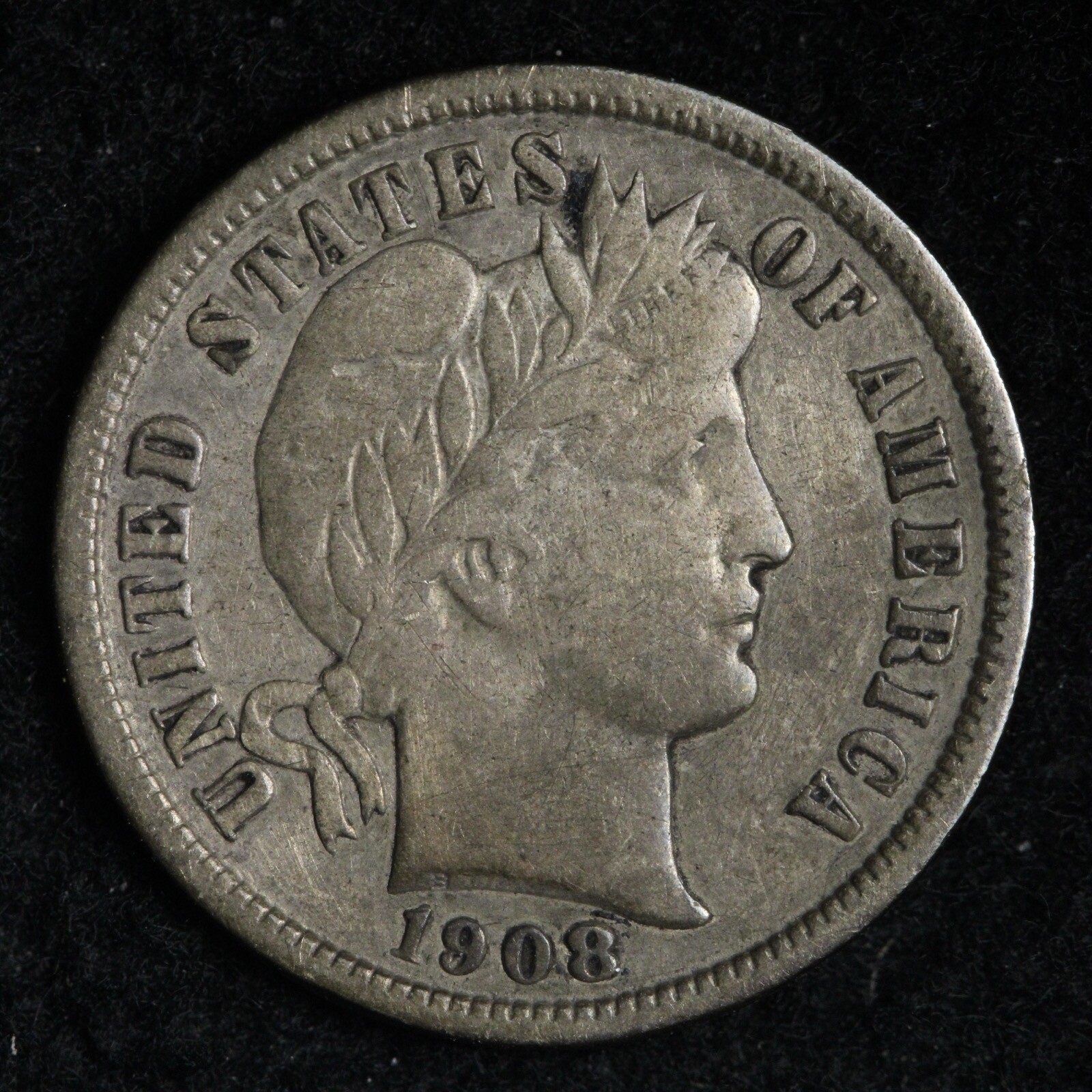 1908-D Barber Silver Dime CHOICE XF E220 KE