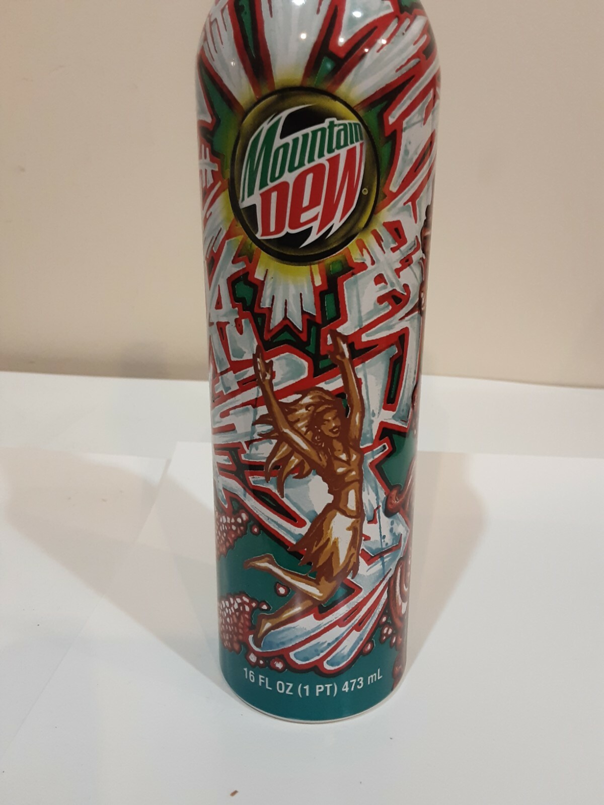 MOUNTAIN DEW GREEN LABEL ART ALUMINUM BOTTLE NO CAP