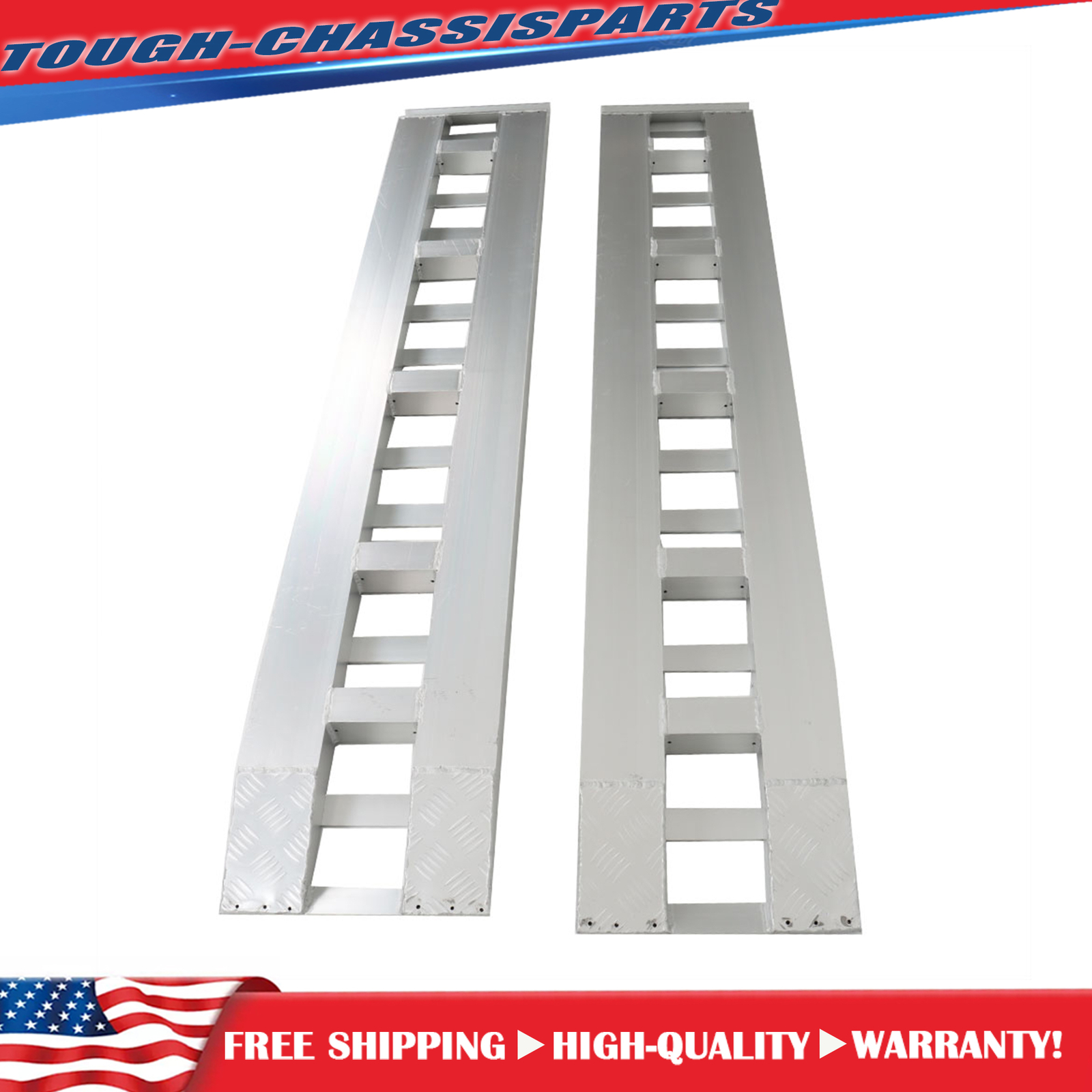 2Pcs 84"x15" Aluminum 6000LBS Truck Car Auto Trailer Ramps Hook End Knife NEW