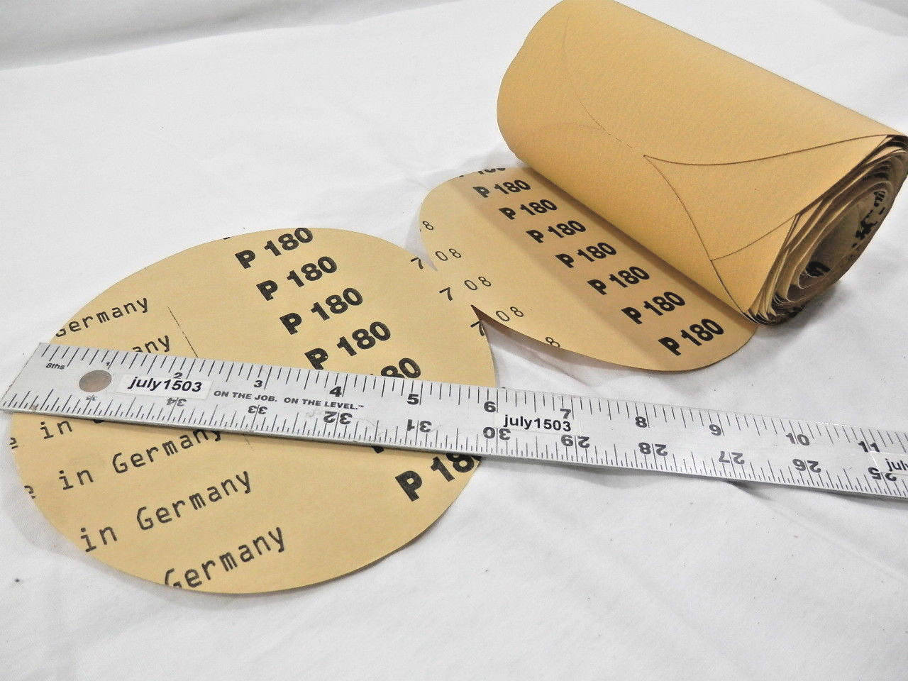 100 Starcke 6" 180 grit Gold PSA NH Abrasive Sanding Disc Germany Sticky disk