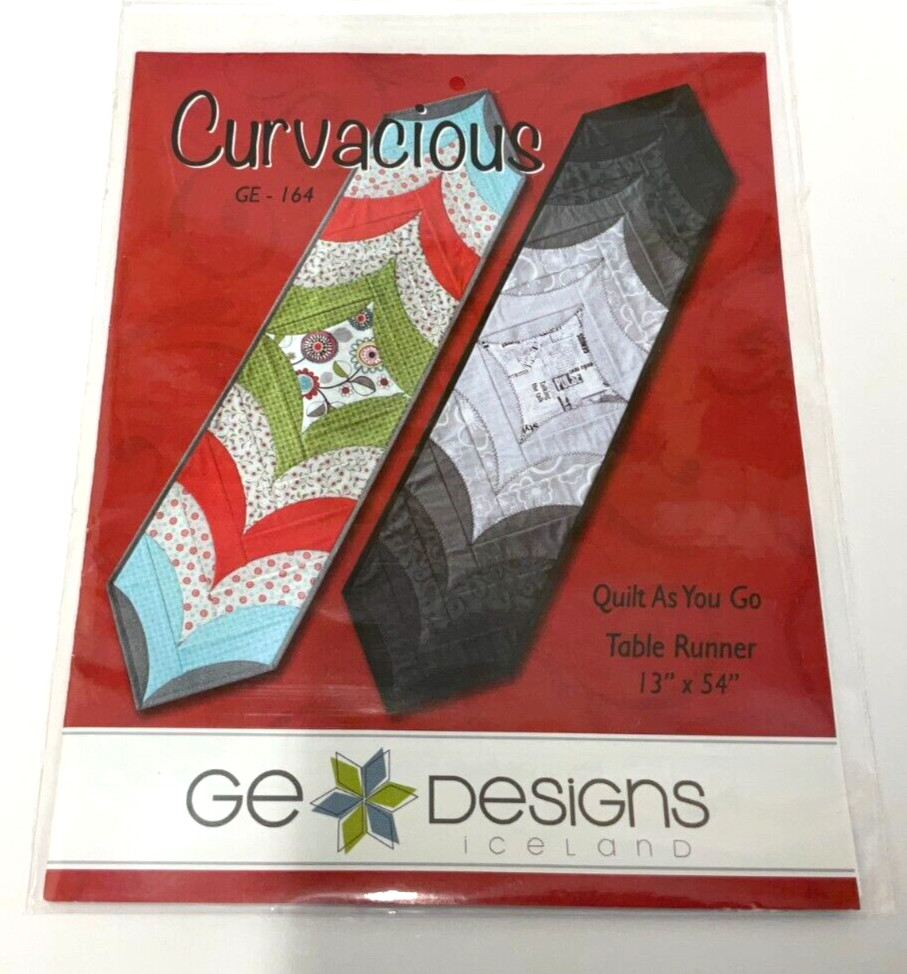 GE DESIGNS #GE-164 CURVACIOUS TABLE RUNNER PATTERN-- 13" x 54"