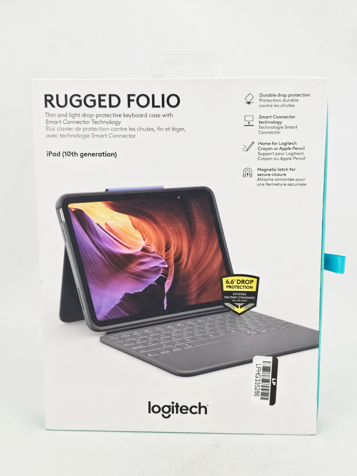 Logitech Rugged Folio iPad 10th Generation Protective Keyboard Case Graphite