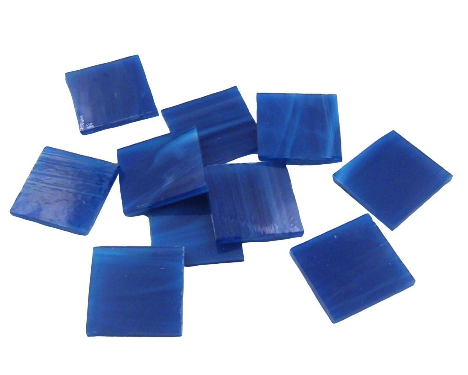 Aqua Blue White Wispy Border Rectangles | Mosaic Glass Tile Shapes | Fusible 96