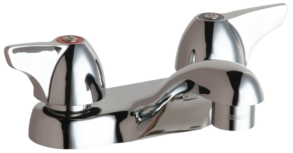 Chicago Faucets 802 Deck-Mounted Manual Faucet w/ 4" Centers WWG802-VE66-1000AB