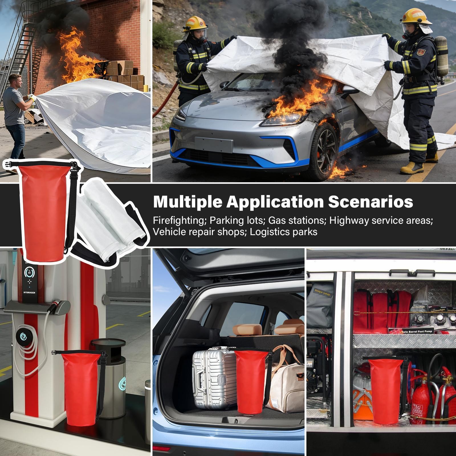 Car Fire Blanket, Large Fireproof Blanket Fire Extinguisher Blanket 13ftx19.6ft