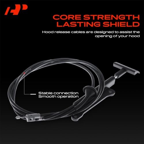 Front Hood Latch Release Cable with Handle Compatible with Ford 1994-2004