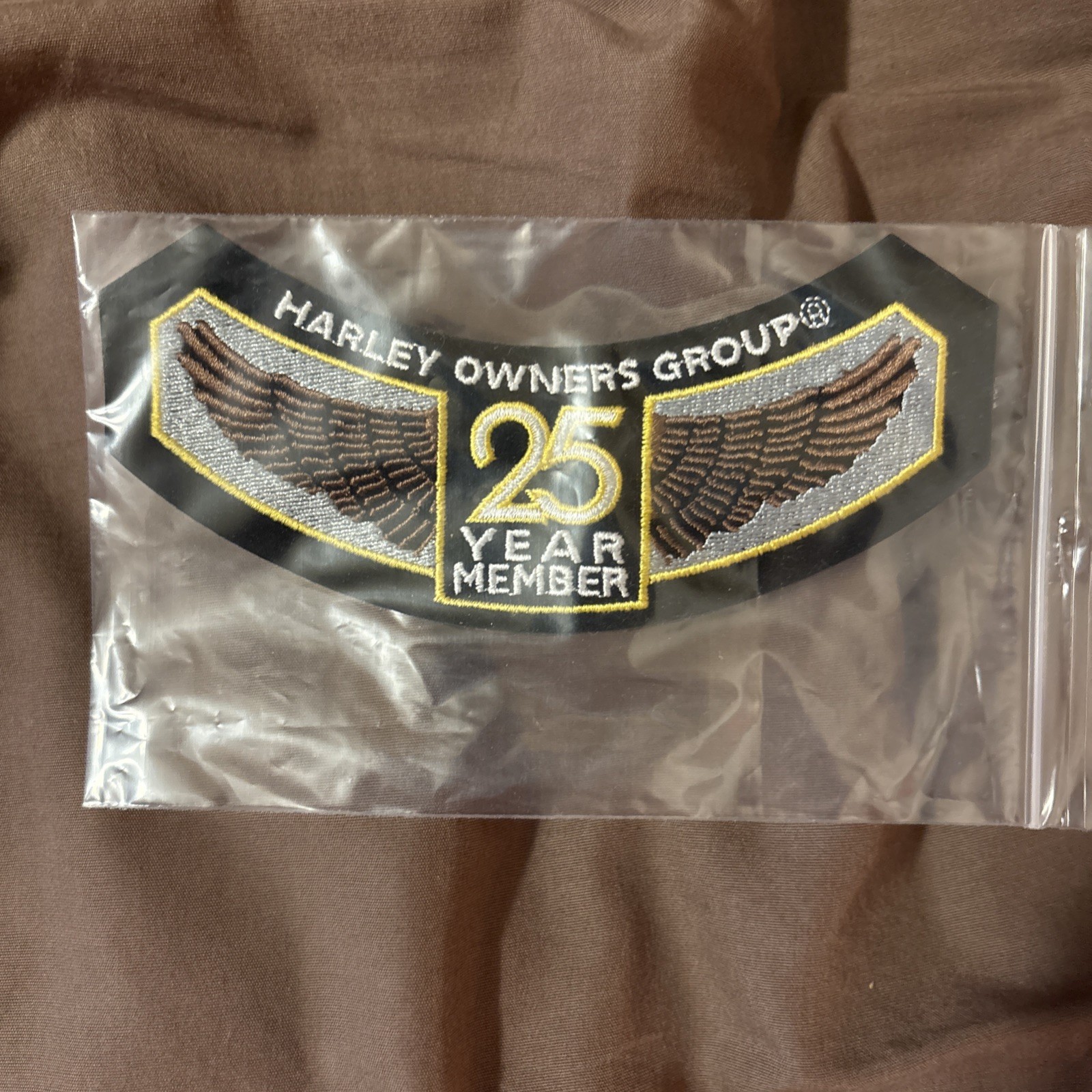 Harley  Davidson Owners Group Rocker  25 year Member Vest Jacket 5 3/4" Patch.