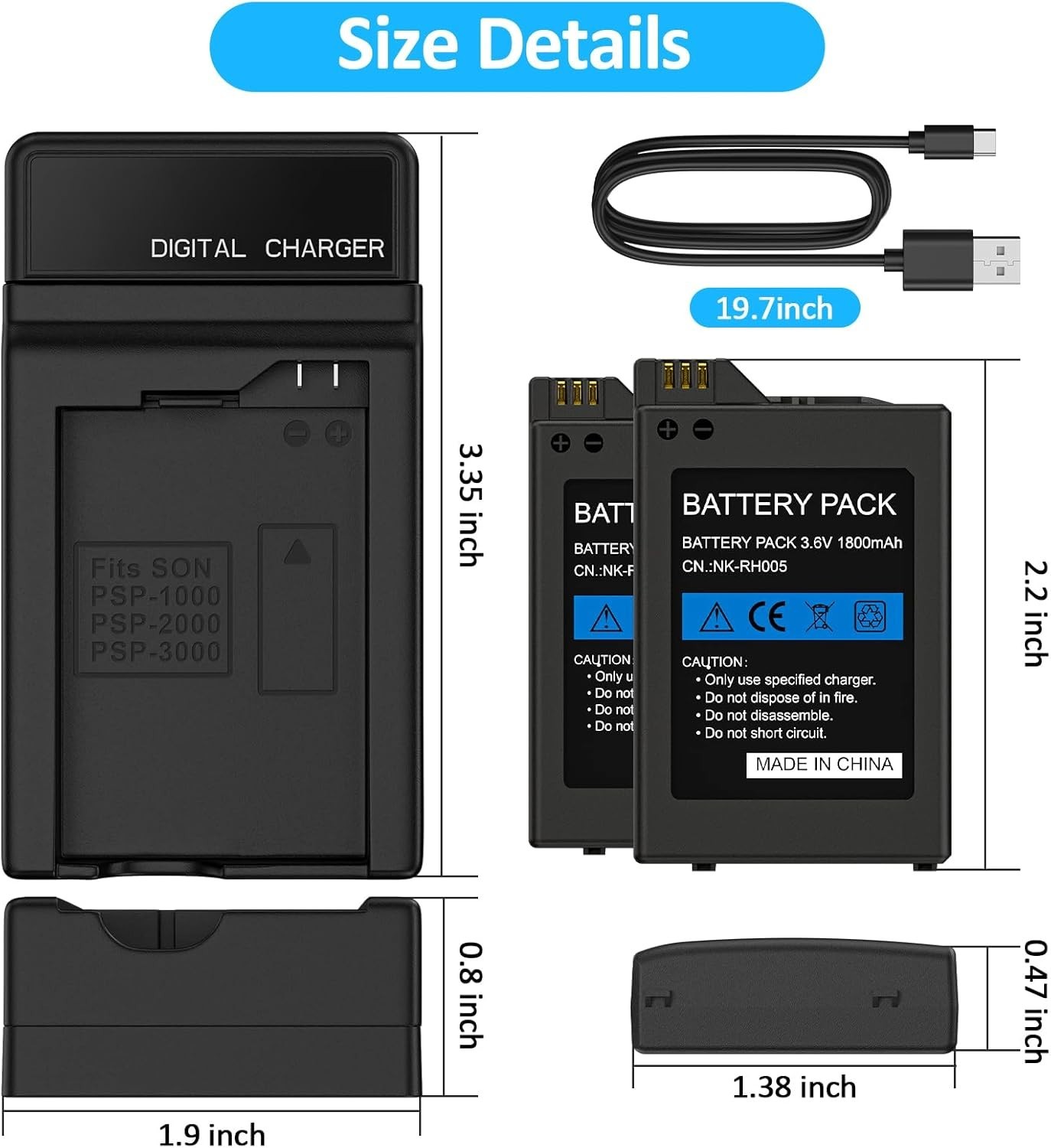 Dual 1800mAh PSP Batteries with LED Charging Station - Enhance Your Gaming Life