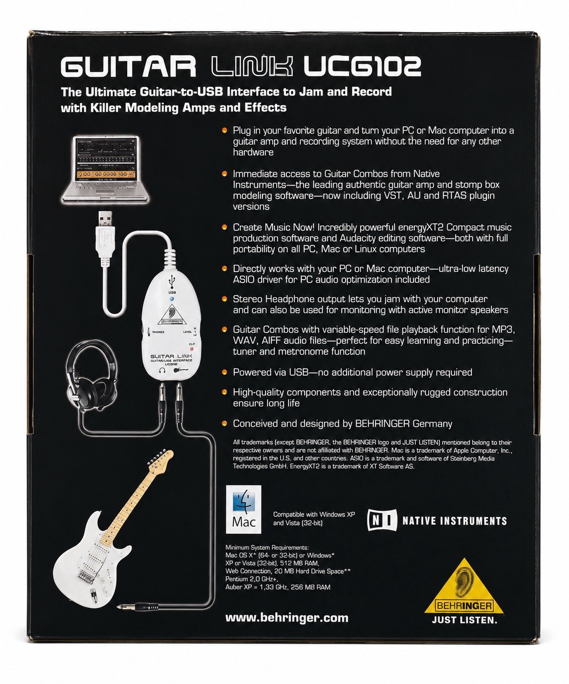Behringer Guitar Link UCG102 Guitar to USB Interface Native Instruments
