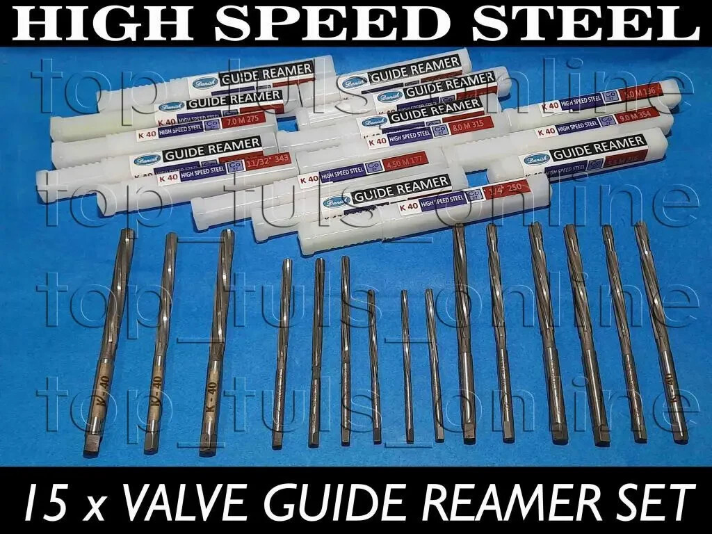 15x ALL IN ONE VALVE GUIDE HIGH SPEED STEEL REAMER KIT 4.5m to 10m -1/4" to 3/8"