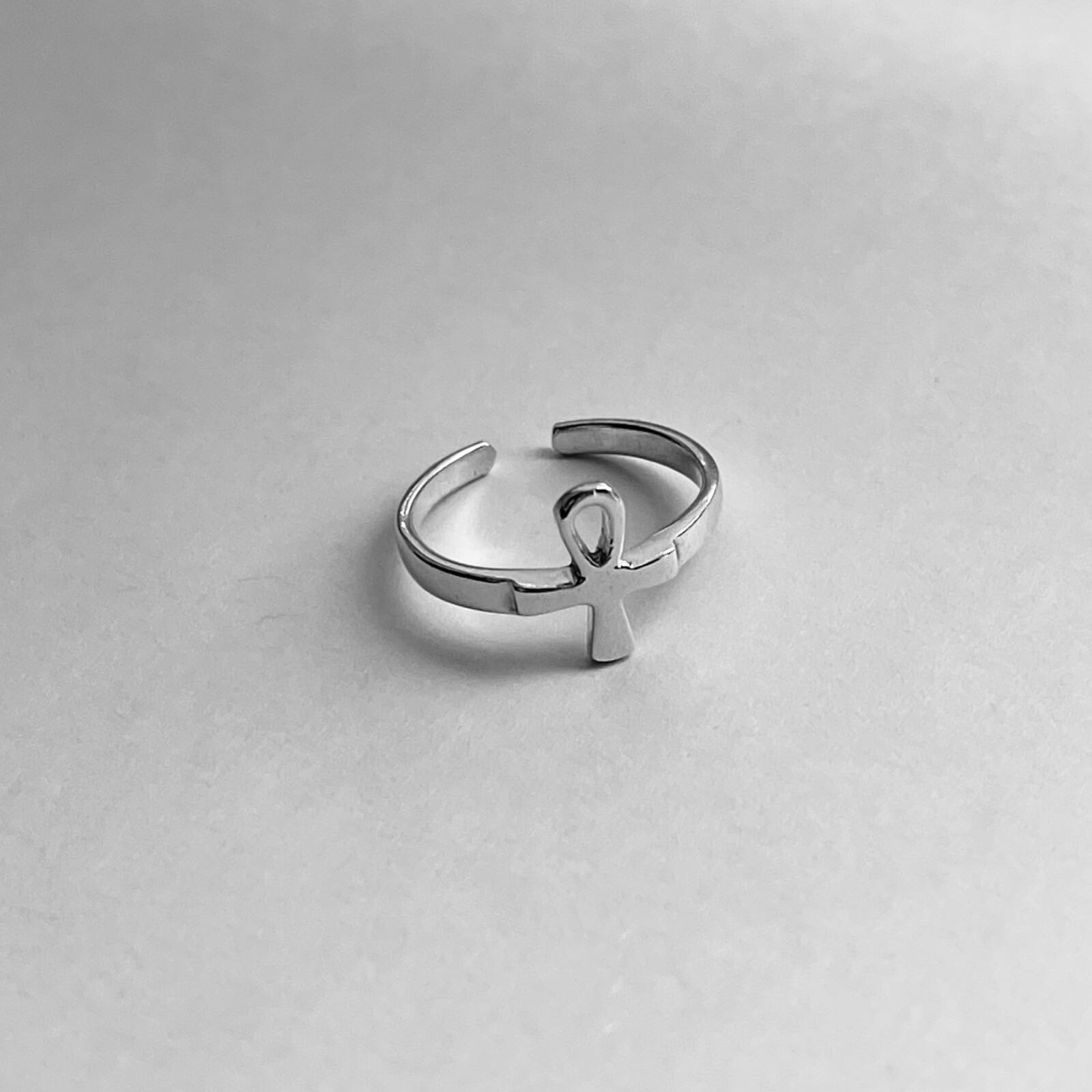 Sterling Silver Ankh Toe Ring, Cross Toe Ring, Silver Rings, Religious Ring