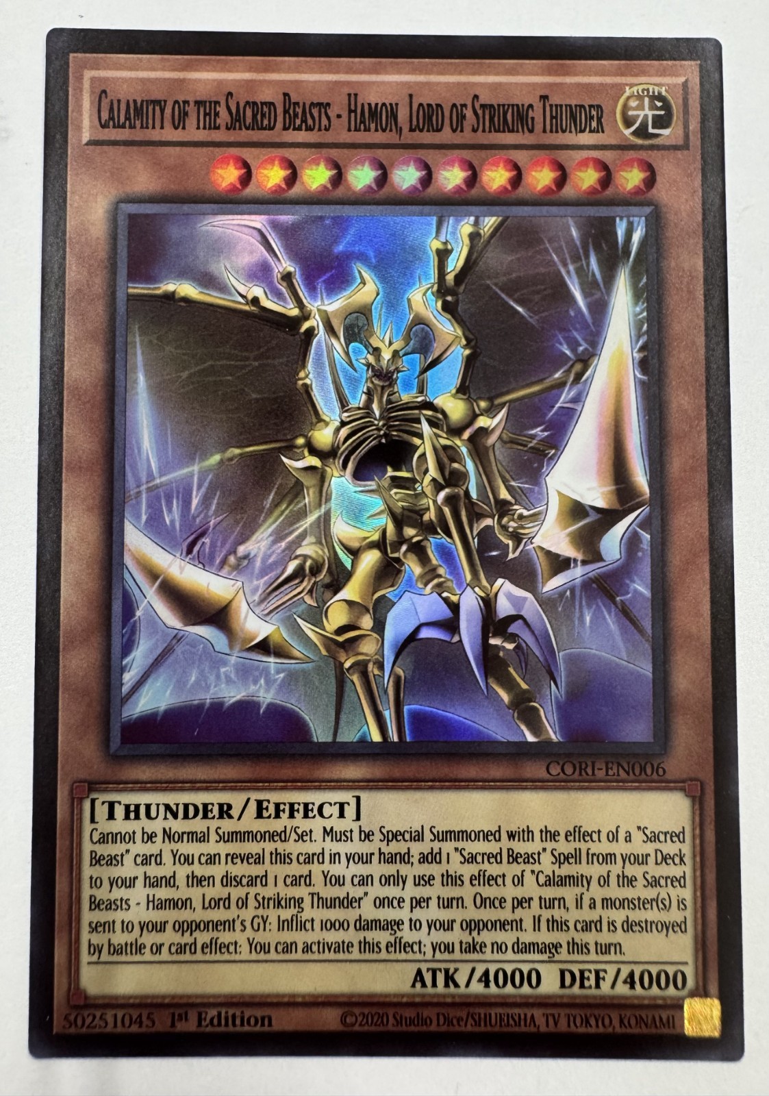 Calamity of Sacred Beasts, Harmon - CORI-EN006 - Super Rare - Chaos Origins-NM/M
