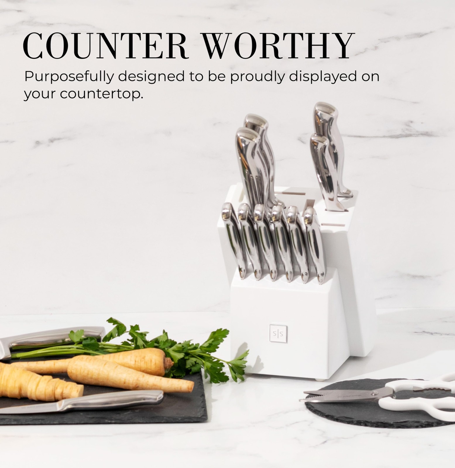 Stainless Steel Knife Set with Built In Sharpener - 14 Piece Ultra Sharp, Hig...