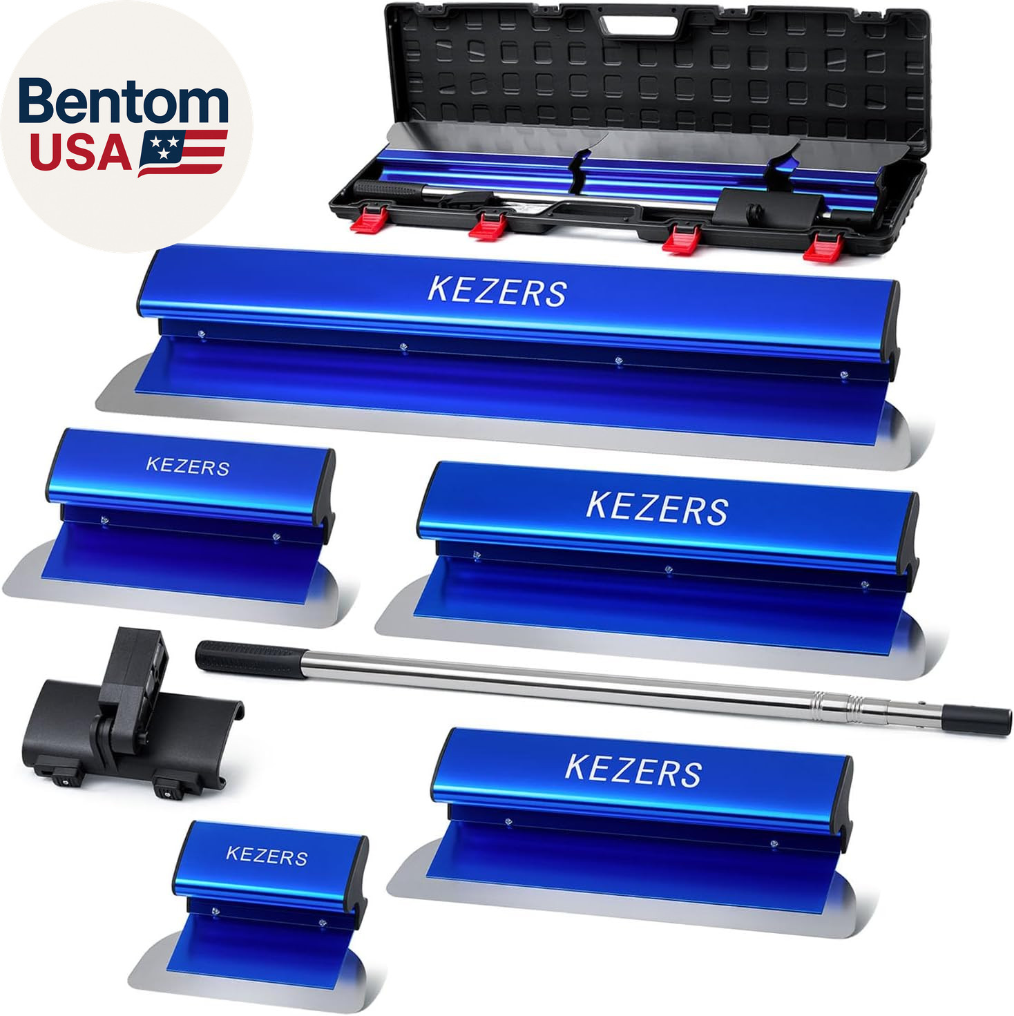 Drywall Skimming Blade Set-7",10",14",16" & 24" Skimming Blades + 35"-81" Extens