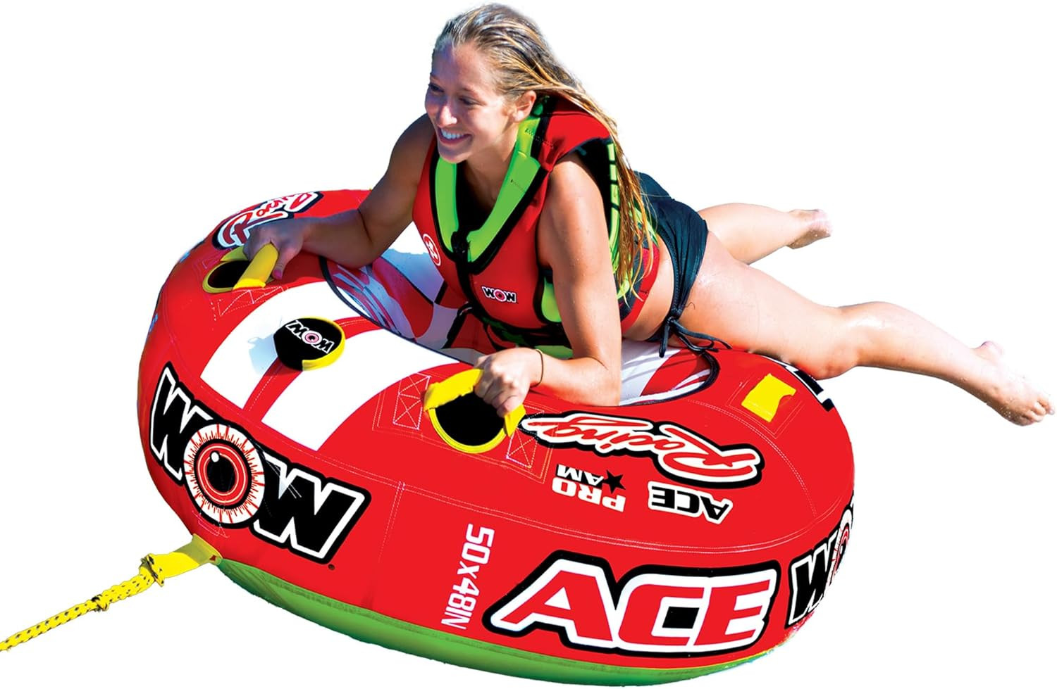World of Watersports Ace Racing Boat Tube 1 Person Inflatable Towable Tube for B
