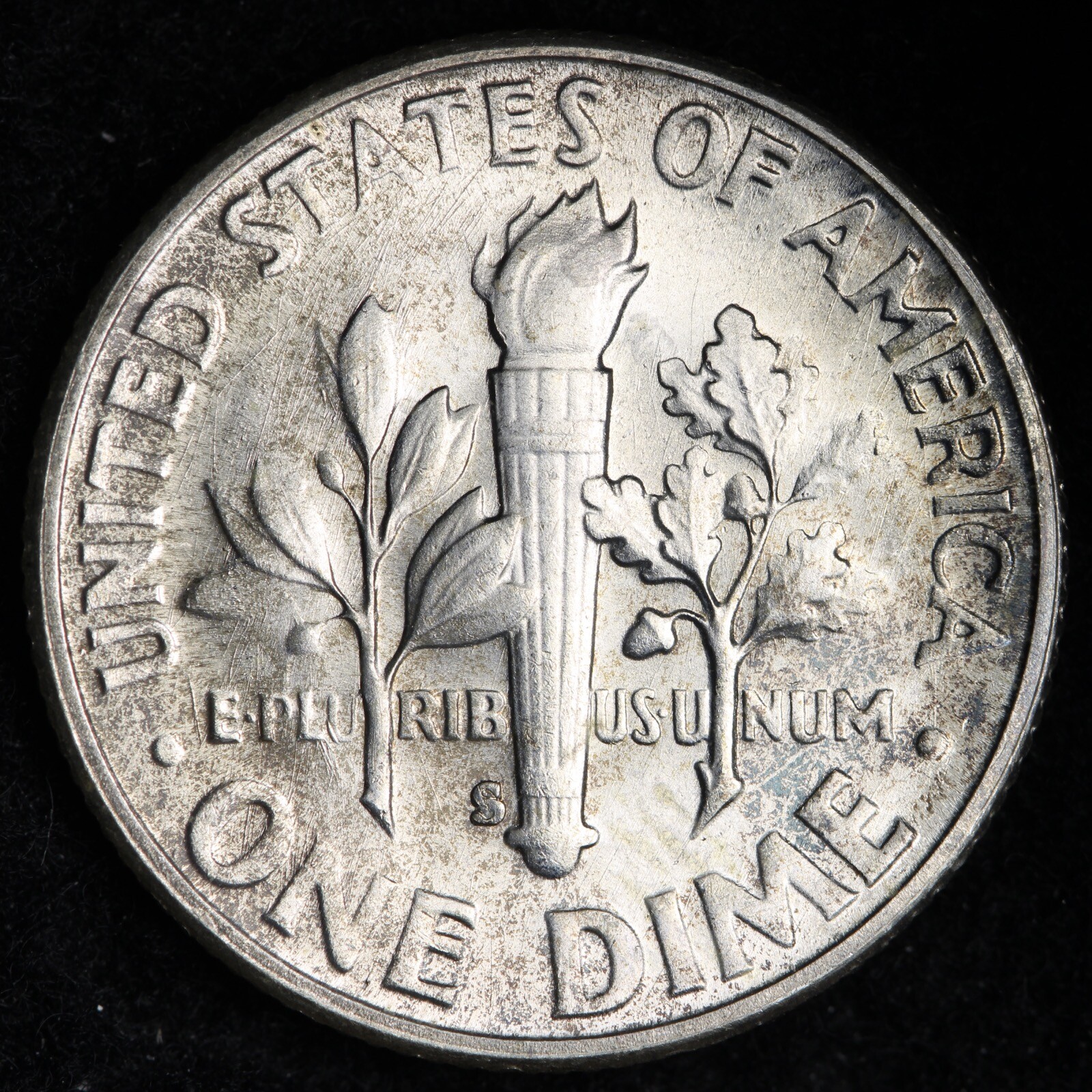 1953-S TONED Roosevelt Silver Dime CHOICE BU *UNCIRCULATED* MS E343 DGF