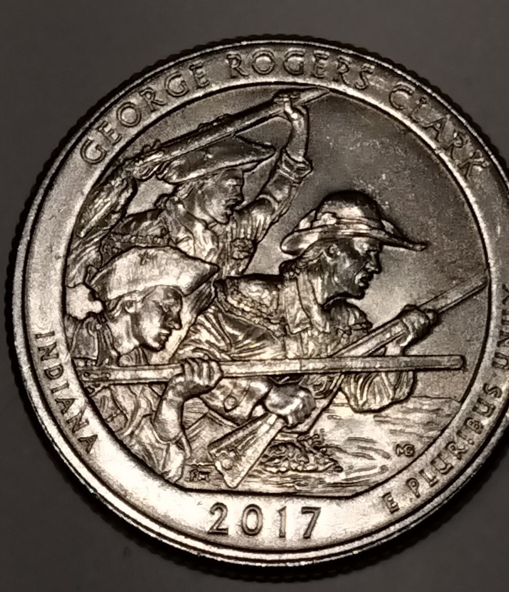 2017 P George Rogers Clark Misaligned Die Reverse Error Railroad edge bottom