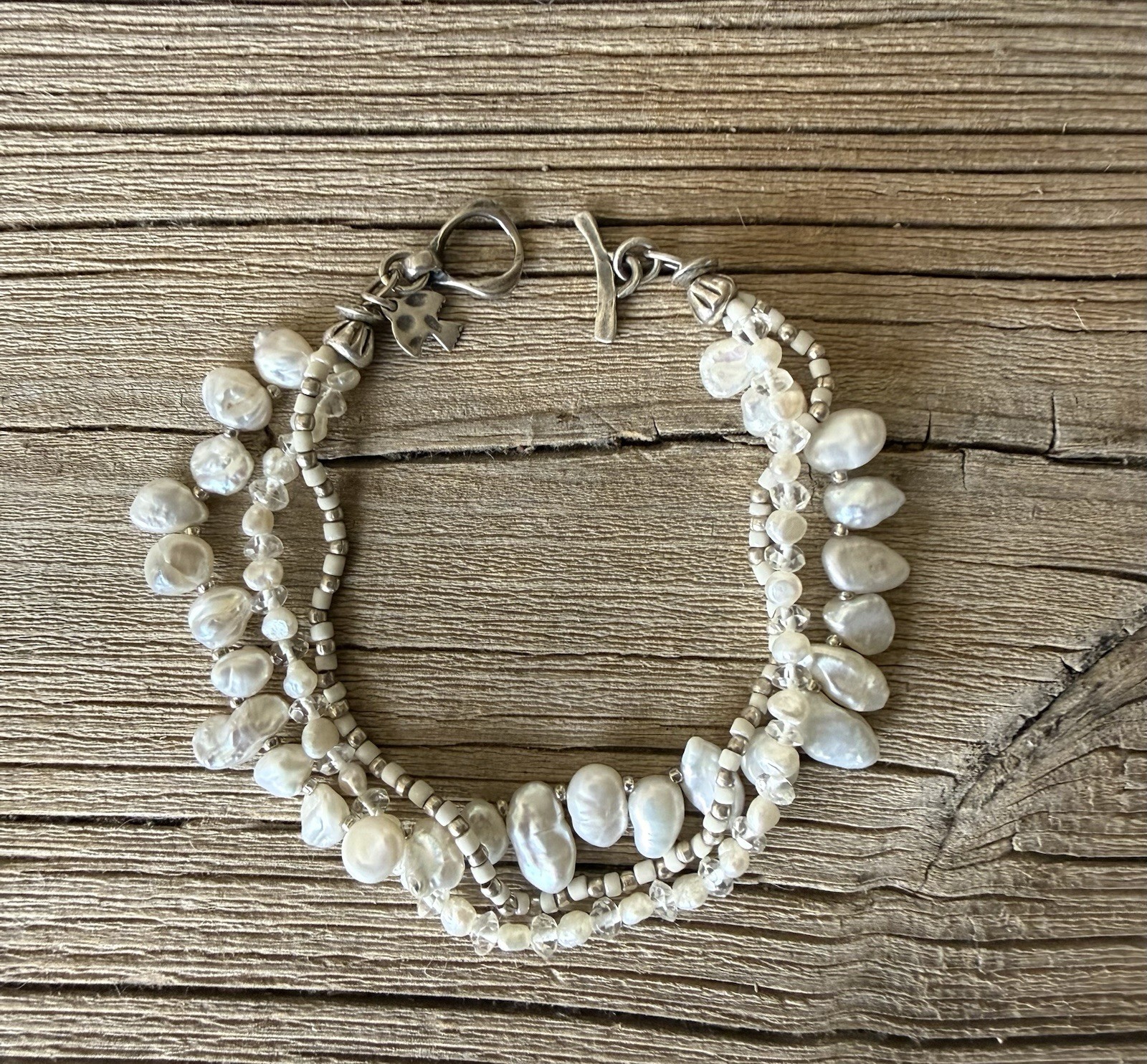 Sundance Catalog Peyote Bird Keishi Pearl Bracelet