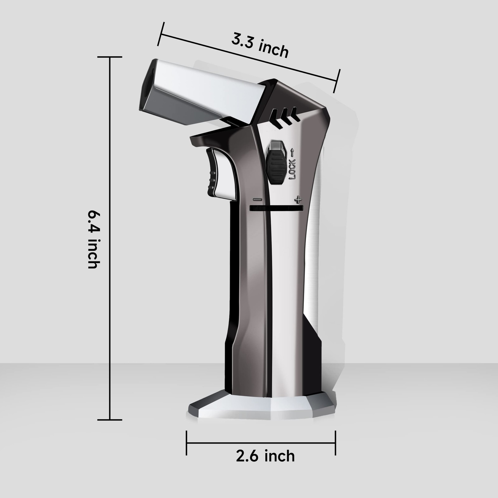 Kitchen Torch for Cooking with Adjustable Flame Silver